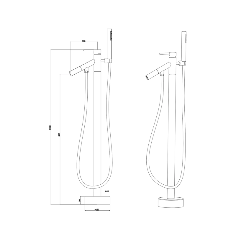 FB414/ FB414BN/ FB414MB freestanding faucet