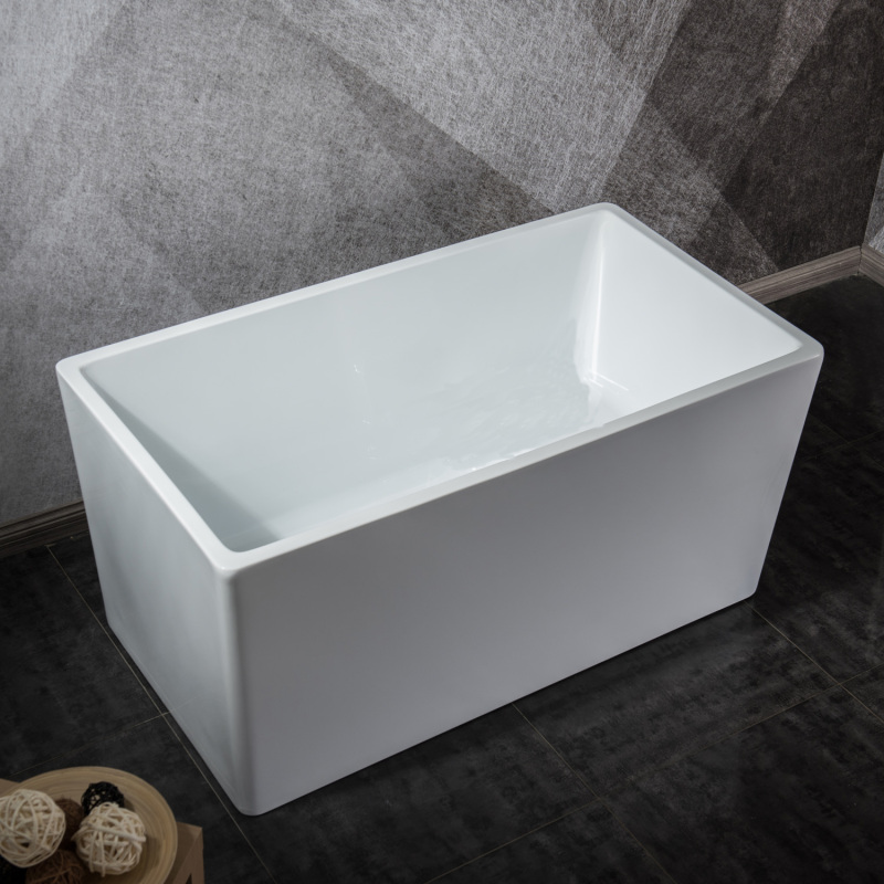 BT2035-39 Freestanding 39 in. Contemporary Design Acrylic Flatbottom  Soaking Tub  Bathtub in White