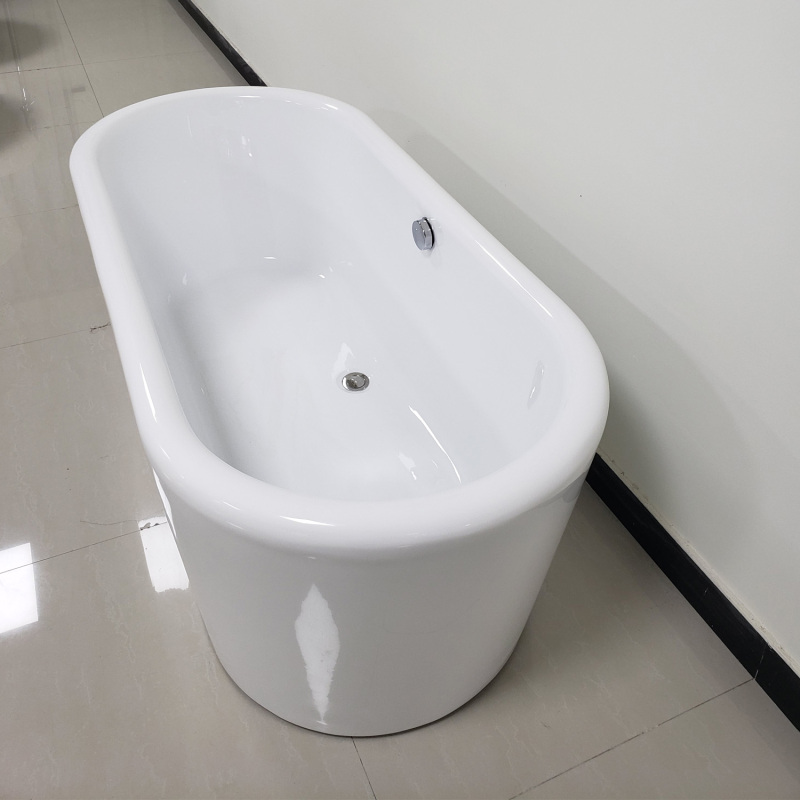 BT1525-68 Freestanding 68" x 24" Contemporary Design Acrylic Flatbottom  SPA Tub  Bathtub in White