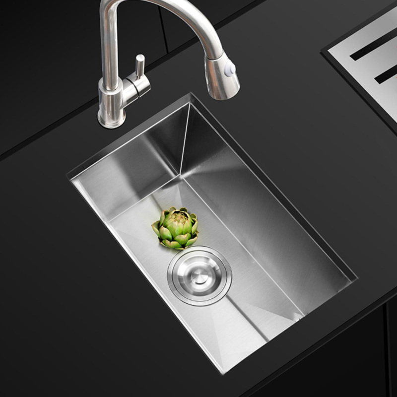 HS13178 Stainless Steel 17 in. Single Bowl Sink Undermount Handmade Kitchen Sink Without Workstation
