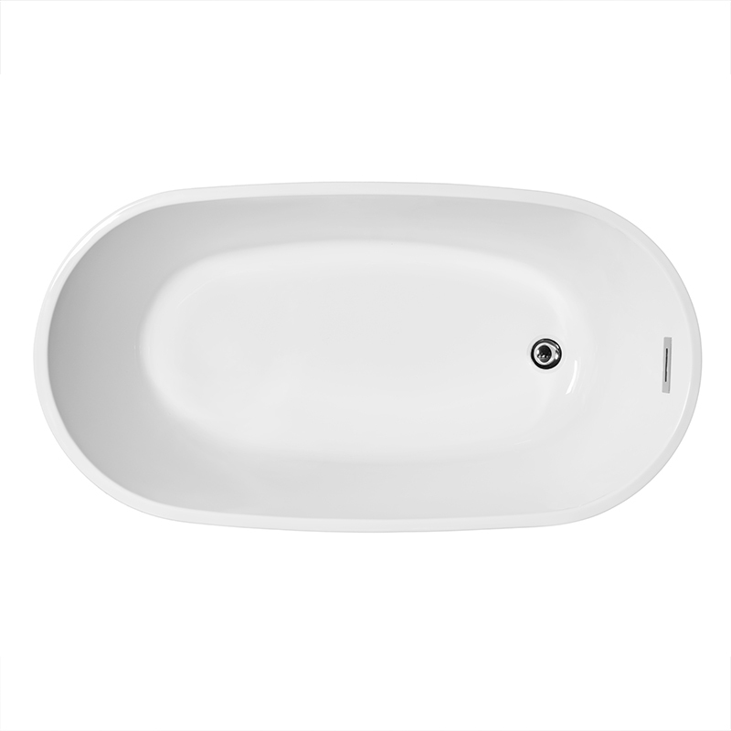 BT2203-51 Freestanding 51 in. Contemporary Design Acrylic Flatbottom Soaking Tub  Bathtub in White