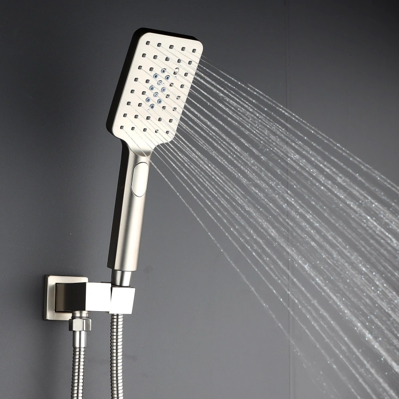 98102-10CP/ 98102-10H/98102-10BN  10 Inches  Bathroom Ultra-Luxury Rainfall Shower Head/Handheld Combo. Convenient Push-Button Flow Control Button for easy one-handed operation. Switch flow settings with the same hand! Premium Chrome