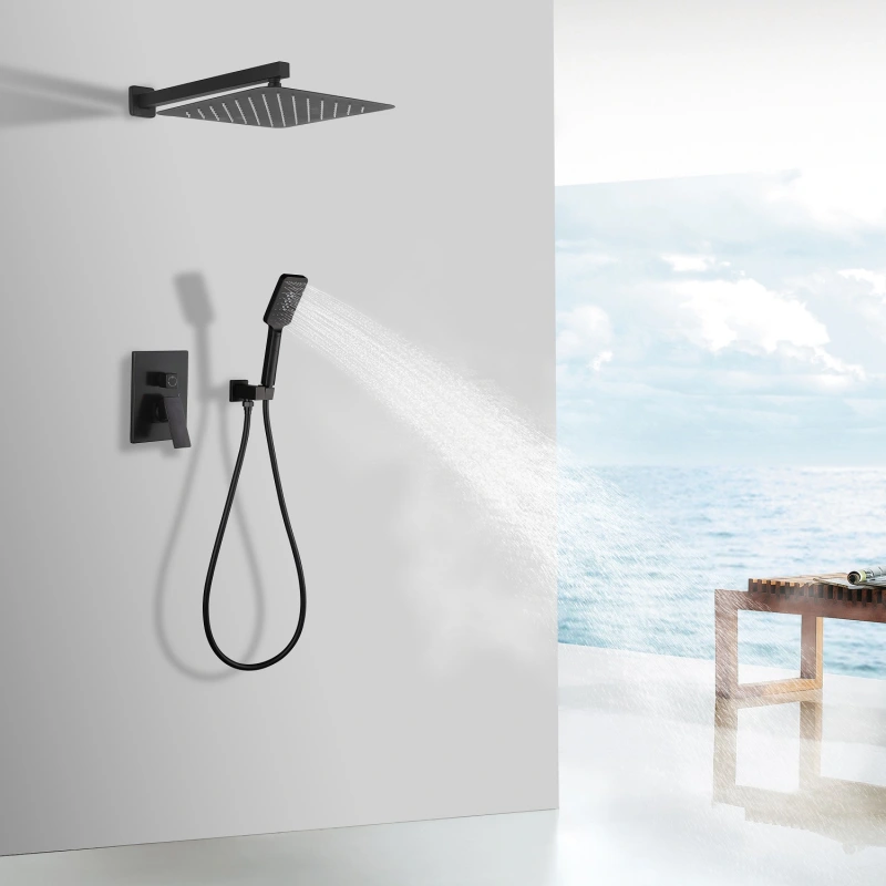 98102-10CP/ 98102-10H/98102-10BN  10 Inches  Bathroom Ultra-Luxury Rainfall Shower Head/Handheld Combo. Convenient Push-Button Flow Control Button for easy one-handed operation. Switch flow settings with the same hand! Premium Chrome