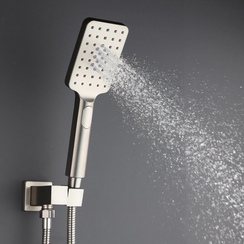 98103-10CP/ 98103-10H/ 98103-10BN 10 Inches  Bathroom Ultra-Luxury Rainfall Shower Head/Handheld Combo. Convenient Push-Button Flow Control Button for easy one-handed operation. Switch flow settings with the same hand! Premium Chrome