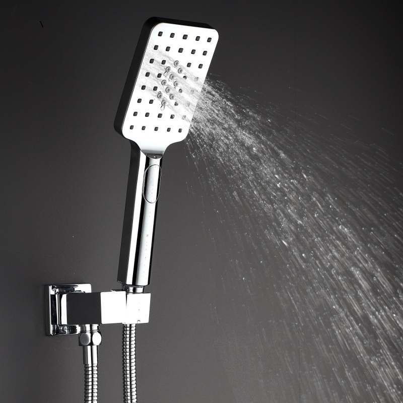 98103-10CP/ 98103-10H/ 98103-10BN 10 Inches  Bathroom Ultra-Luxury Rainfall Shower Head/Handheld Combo. Convenient Push-Button Flow Control Button for easy one-handed operation. Switch flow settings with the same hand! Premium Chrome