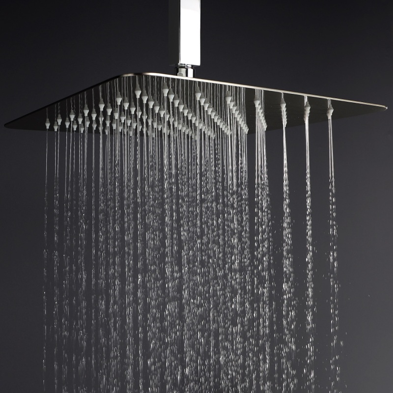 98105-12CP/ 98105-12H 12 Inches Ceiling Mount Bathroom Ultra-Luxury Rainfall Shower Head/Handheld Combo. Convenient Push-Button Flow Control Button for easy one-handed operation. Switch flow settings with the same hand