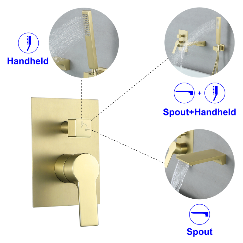 88020BL/ 88020BG/ 88020BN Bathtub Shower Set