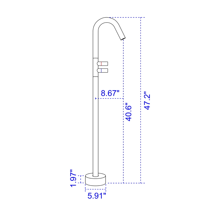 18012BL Floor Bathtub Faucet