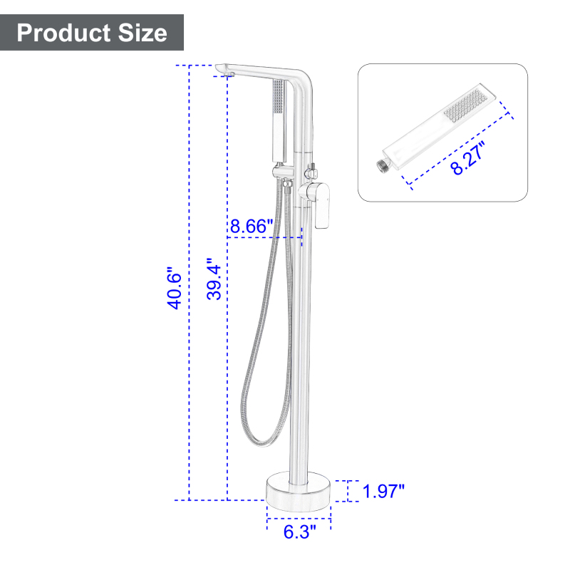 18020BL/ 18020BG Floor Bathtub Faucet