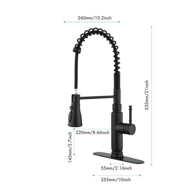 HK94027MB02-8/ HK94027NS02-8 Kitchen Faucets Commercial  Single Handle Single Lever Pull Down Sprayer Spring Kitchen Sink Faucet