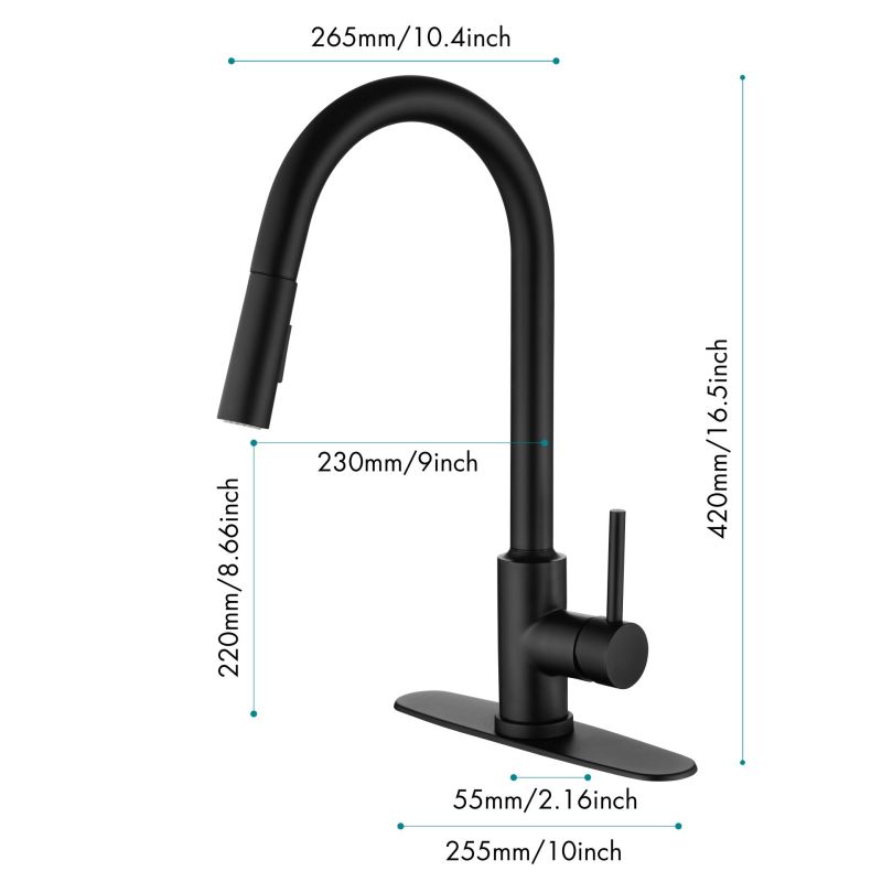 HK9001MB-8/ HK9001NS-8 Kitchen Faucet with Pull Down Sprayer