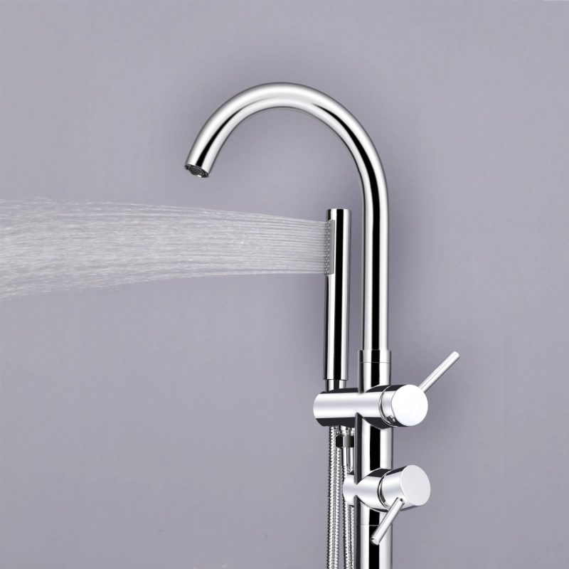 USA-TU-001 Freestanding Tub Faucet with Handheld Shower Head Chorme