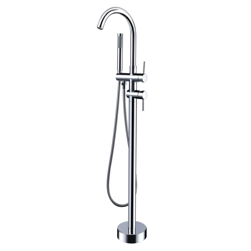 USA-TU-001 Freestanding Tub Faucet with Handheld Shower Head Chorme