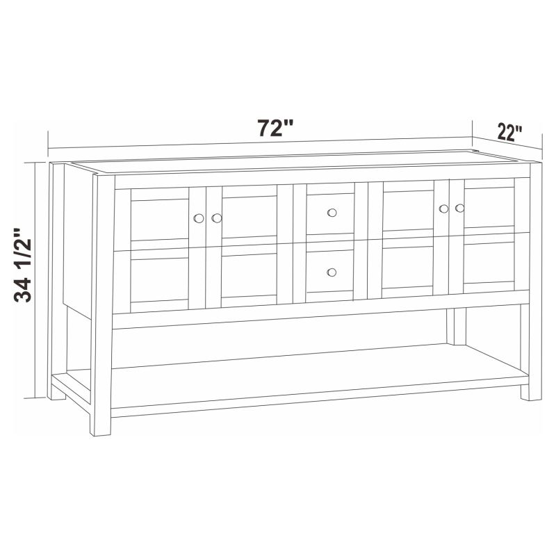 V1-72G Bathroom Vanity Base Only