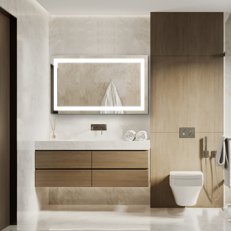 W63728043 LED Lighted Bathroom Wall Mounted Mirror with High Lumen+Anti-Fog Separately Control+Dimmer Function