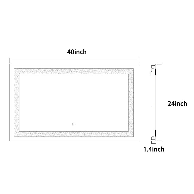 W63728043 LED Lighted Bathroom Wall Mounted Mirror with High Lumen+Anti-Fog Separately Control+Dimmer Function