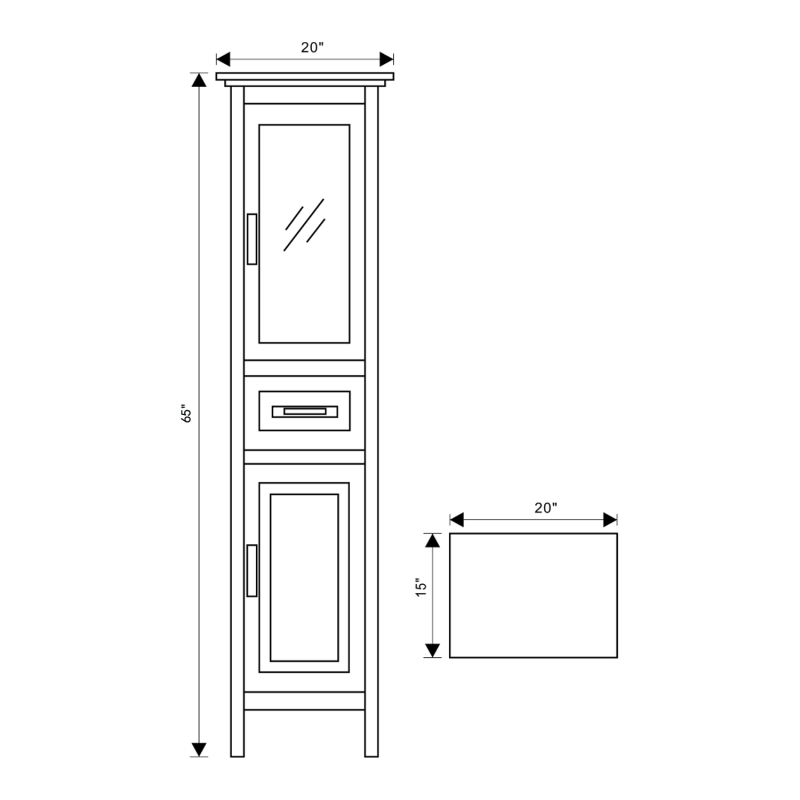 LA-65-2015W-1 Linen Cabinet
