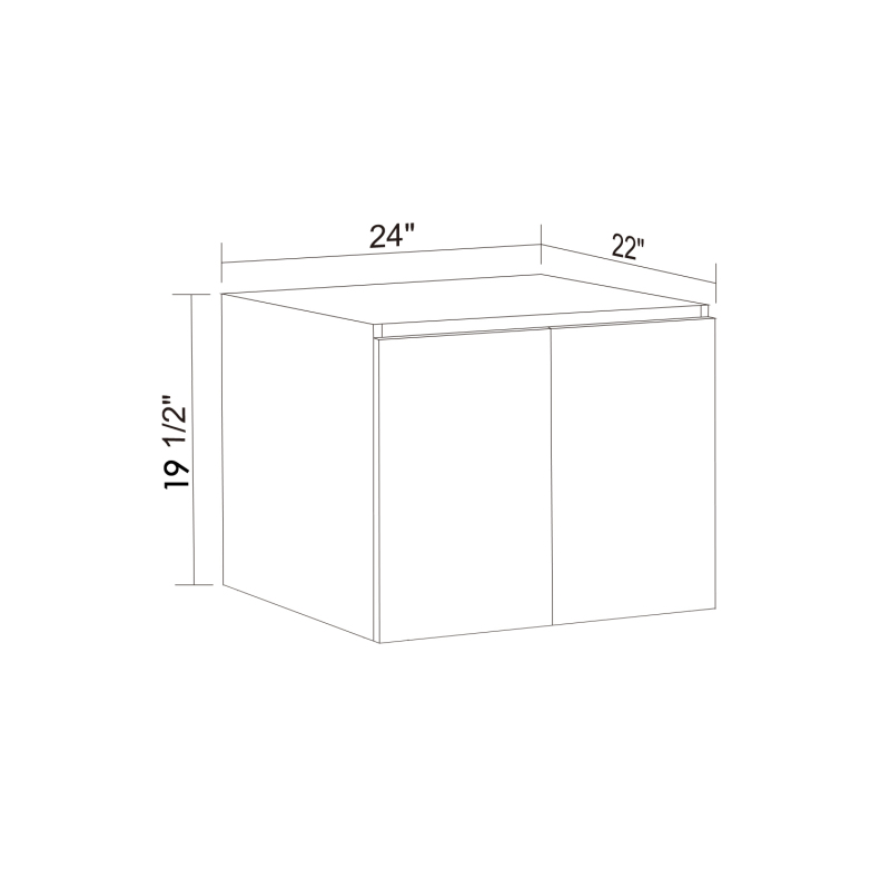 V4-24E base wall mounted bathroom vanity base only