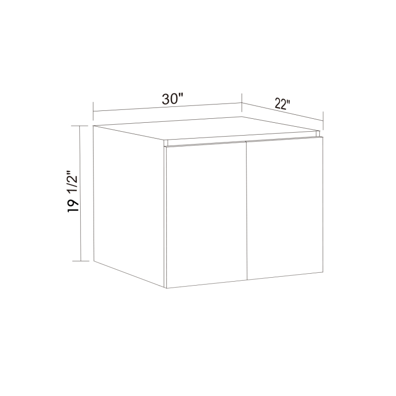 V4-30E base wall mounted bathroom vanity base only