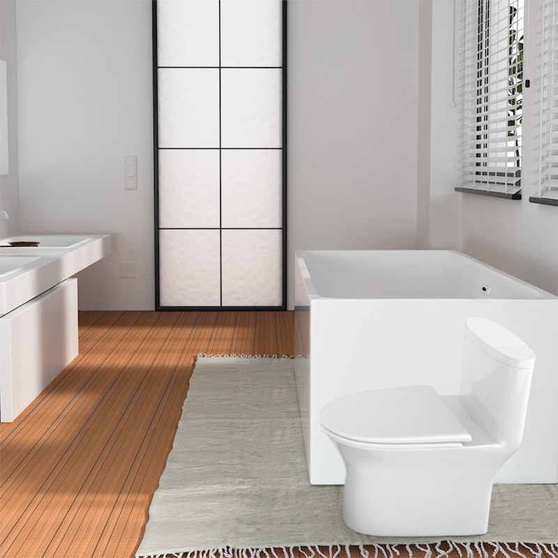 T128D Flush Elongated One-Piece Toilet (Seat Included)