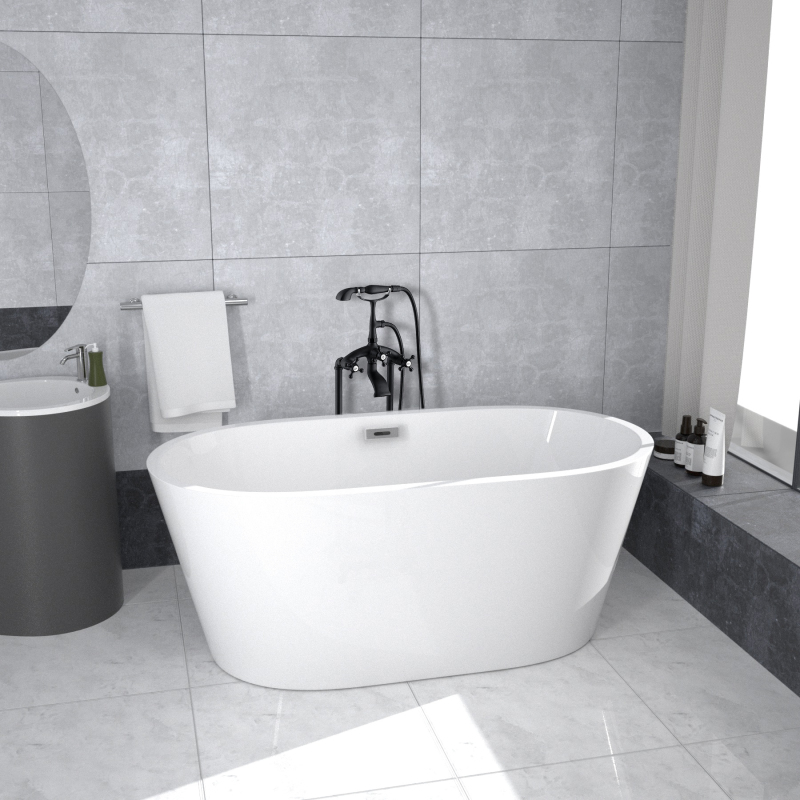 BT2003-55/BT2003-67 Freestanding  Contemporary Design Acrylic Flatbottom  SPA Tub  Bathtub in White