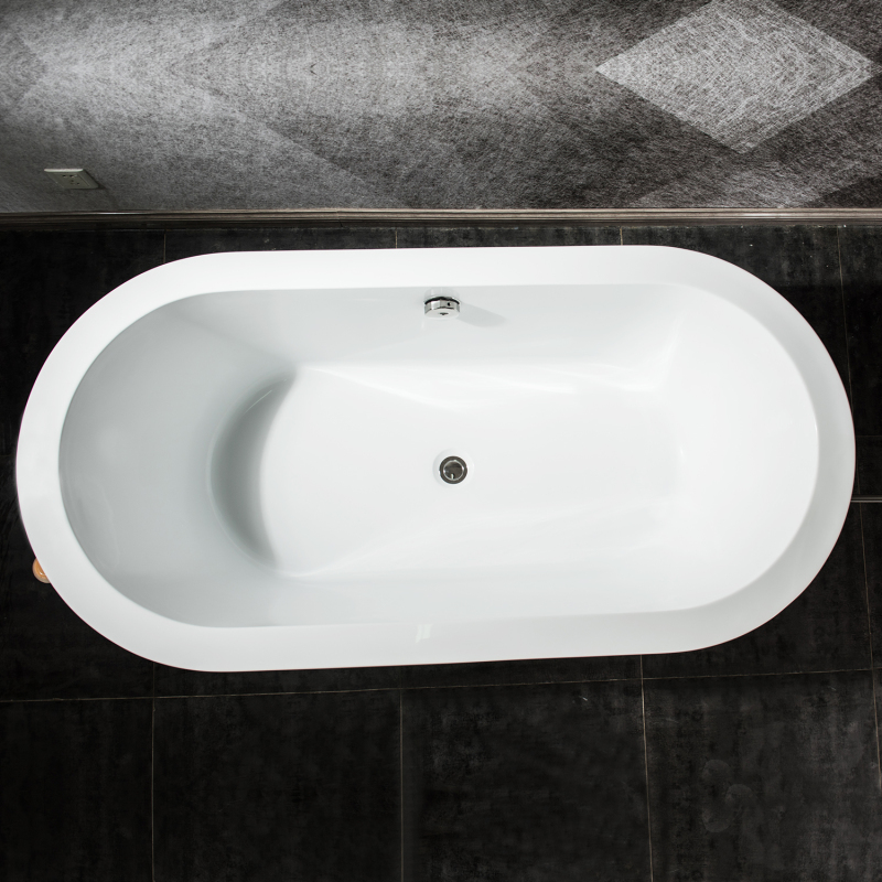 BT2004-55/BT2004-59/BT2004-63/BT2004-67 Freestanding Contemporary Design Acrylic Flatbottom  SPA Tub  Bathtub in White