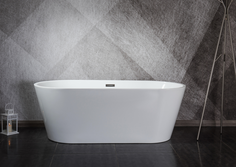 BT2004-55/BT2004-59/BT2004-63/BT2004-67 Freestanding Contemporary Design Acrylic Flatbottom  SPA Tub  Bathtub in White