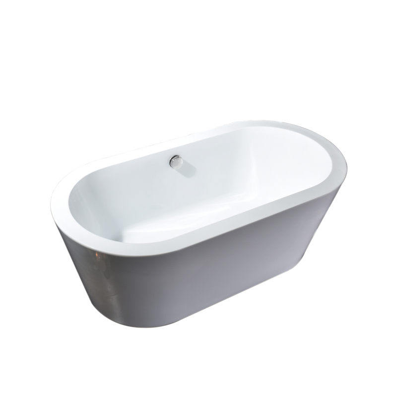 BT2004-55/BT2004-59/BT2004-63/BT2004-67 Freestanding Contemporary Design Acrylic Flatbottom  SPA Tub  Bathtub in White