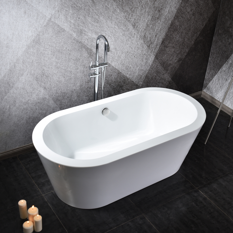 BT2004-55/BT2004-59/BT2004-63/BT2004-67 55"/ 59" /63" /67" Contemporary Design Acrylic Flatbottom  SPA Tub  Bathtub in White