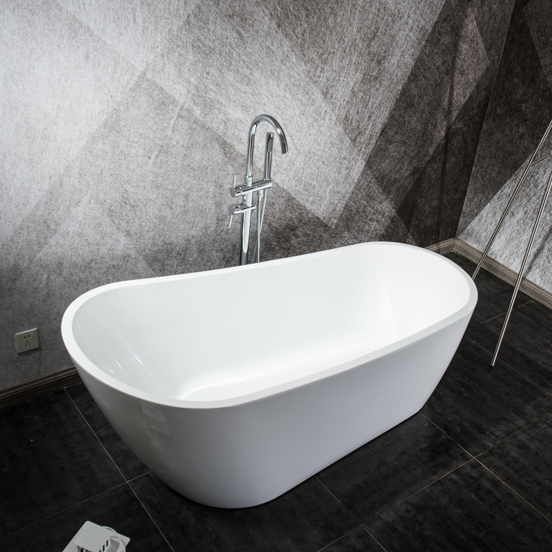 BT2008-55/BT2008-59/BT2008-63/BT2008-67  Freestanding. Contemporary Design Acrylic Flatbottom SPA Tub  Bathtub in White