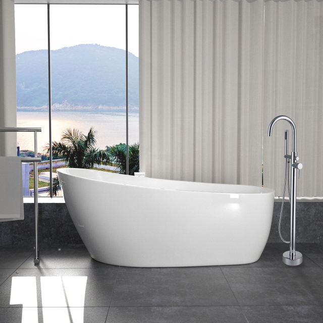 BT2008-55/BT2008-59/BT2008-63/BT2008-67  Freestanding. Contemporary Design Acrylic Flatbottom SPA Tub  Bathtub in White