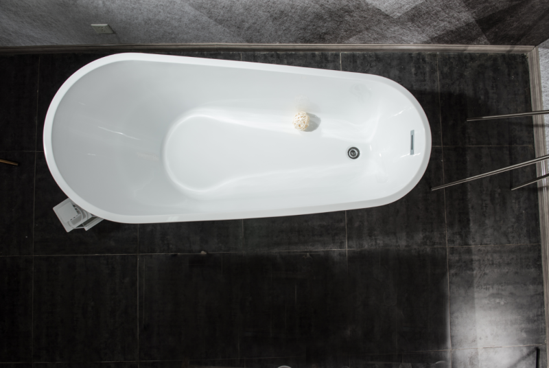 BT2008-55/BT2008-59/BT2008-63/BT2008-67  Freestanding. Contemporary Design Acrylic Flatbottom SPA Tub  Bathtub in White