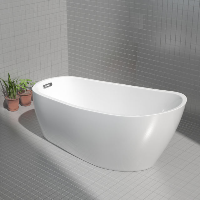 BT2008-55/BT2008-59/BT2008-63/BT2008-67  Freestanding. Contemporary Design Acrylic Flatbottom SPA Tub  Bathtub in White