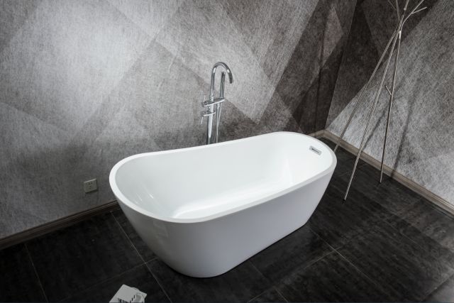 BT2008-55/BT2008-59/BT2008-63/BT2008-67 55"/59"/63"/67"/ Freestanding. Contemporary Design Acrylic Flatbottom SPA Tub  Bathtub in White
