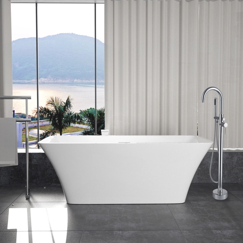 BT2011-55/BT2011-59/BT2011-63/BT2011-67 Freestanding. Contemporary Design Acrylic Flatbottom SPA Tub  Bathtub in White