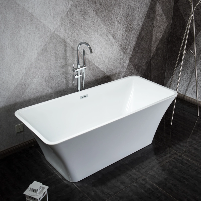 BT2011-55/BT2011-59/BT2011-63/BT2011-67 Freestanding. Contemporary Design Acrylic Flatbottom SPA Tub  Bathtub in White