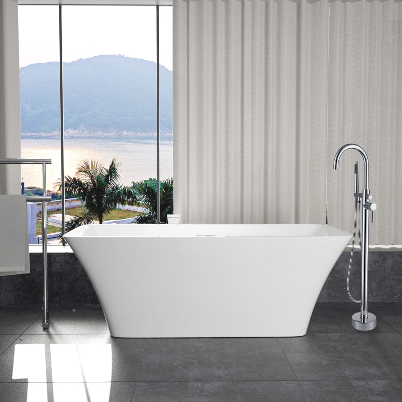 BT2011-55/BT2011-59/BT2011-63/BT2011-67 55"/59"/63"/67" Freestanding Acrylic Flatbottom SPA Tub  Bathtub in White