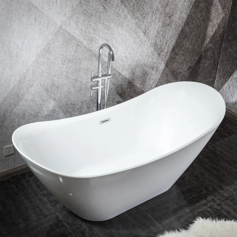 BT2014-63/BT2014-67/BT2014-71  Freestanding. Contemporary Design Acrylic Flatbottom  SPA Tub  Bathtub in White