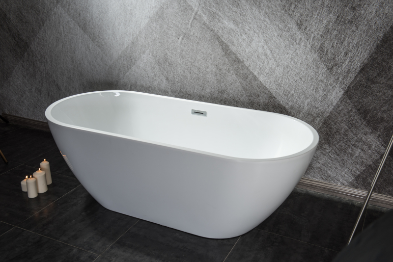 BT2020-55/BT2020-59/BT2020-63/BT2020-67 55"/59"/63"/67" Freestanding Acrylic Flatbottom  SPA Tub  Bathtub in White