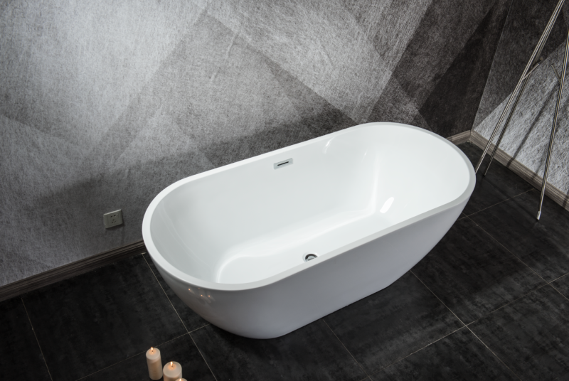 BT2020-55/BT2020-59/BT2020-63/BT2020-67 55"/59"/63"/67" Freestanding Acrylic Flatbottom  SPA Tub  Bathtub in White