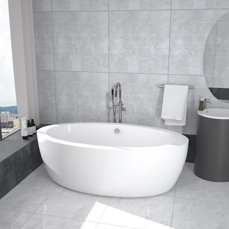 BT2026-67 Freestanding 67 in Contemporary Design Acrylic  SPA Tub Bathtub in White
