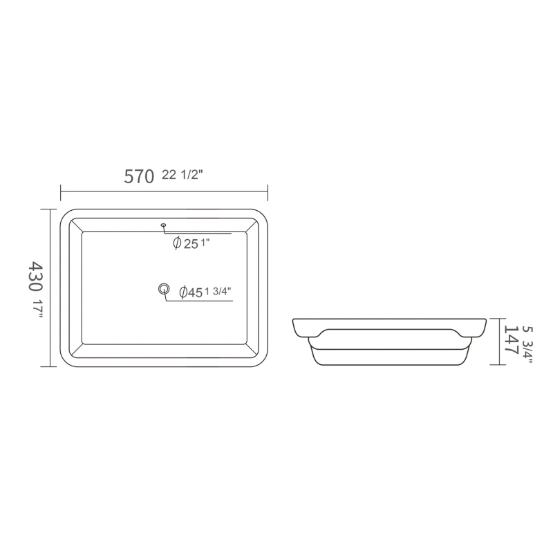 UR2217 22.5 in. Undermount Bathroom Sink Basin in White Ceramic