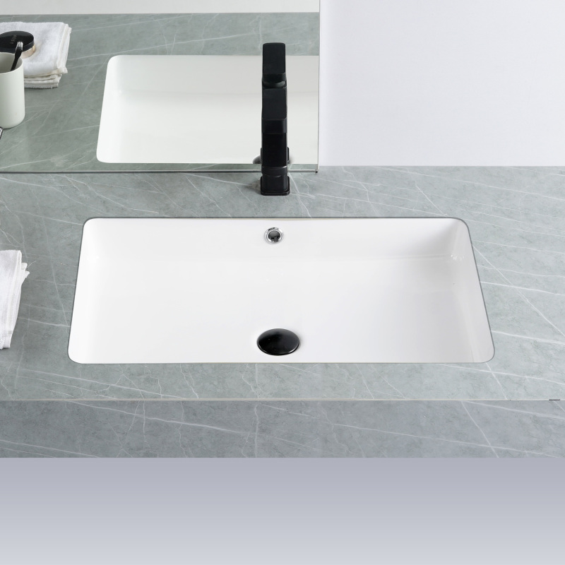 UR2618 26.38 in. Undermount Bathroom Sink Basin in White Ceramic