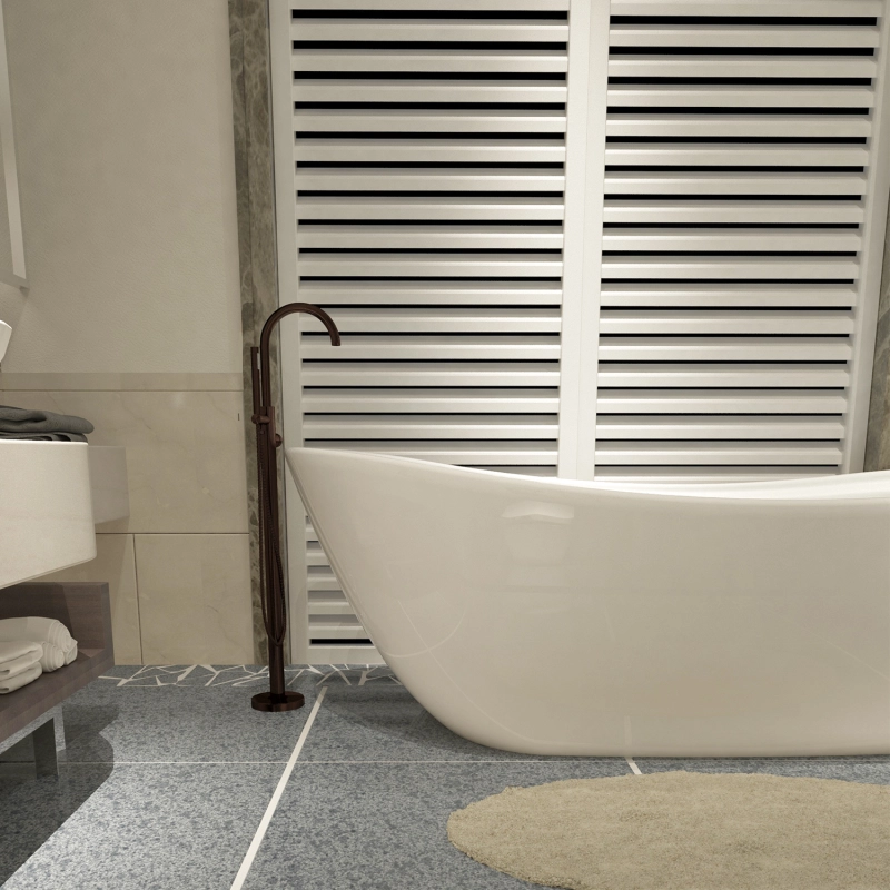 FF017/FF017BB/FF017BN/FF017MB/FF017ORB/FF017VB  Freestanding Floor Mounted Bath Tub Filler Faucets with Hand Held Shower Head