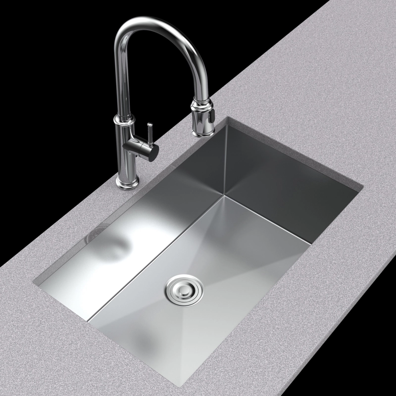 HS3018 Stainless Steel 30 in. Single Bowl Undermount Handmade Kitchen Sink without workstation