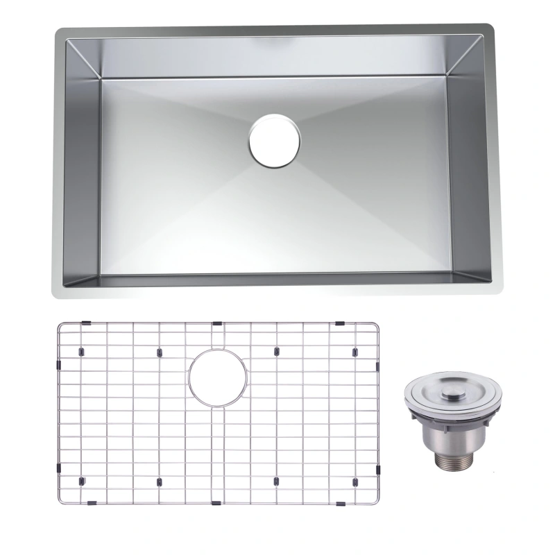 HS3018 Stainless Steel 30 in. Single Bowl Undermount Handmade Kitchen Sink without workstation