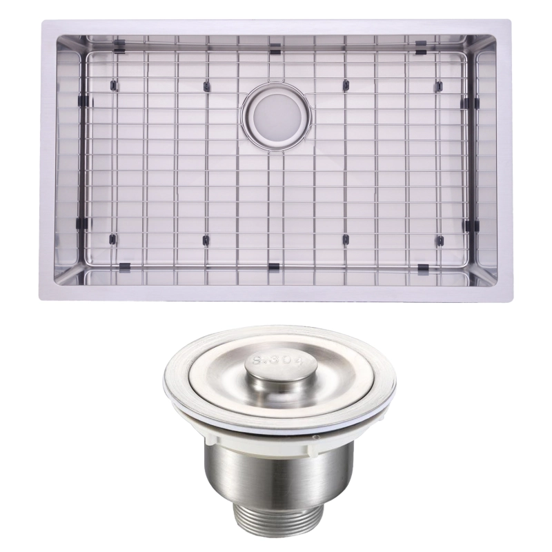 HS3018 Stainless Steel 30 in. Single Bowl Undermount Handmade Kitchen Sink without workstation