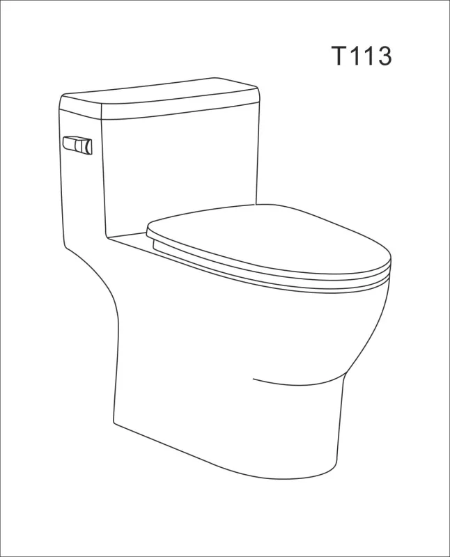 T113D Flush Elongated One-Piece Toilet (Seat Included)