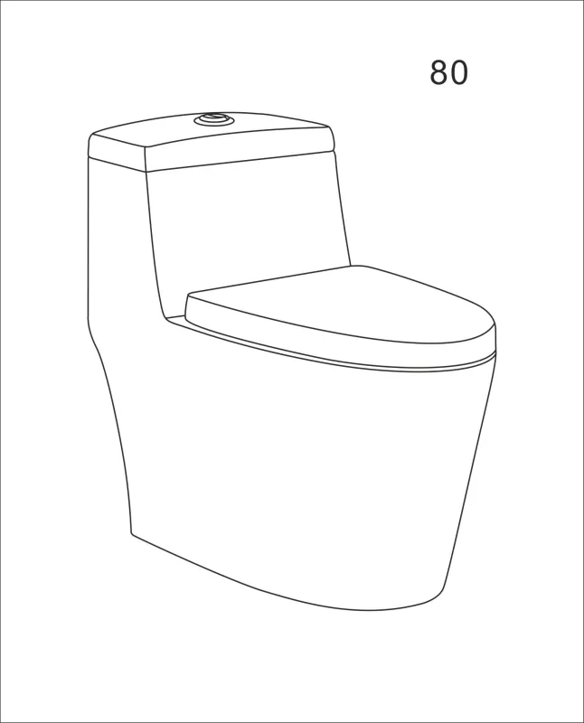 T80D Flush Elongated One-Piece Toilet (Seat Included)