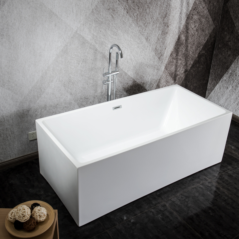 BT2005-55 BT2005-59 Freestanding 55 in. Contemporary Design Acrylic Flatbottom  SPA Tub  Bathtub in White